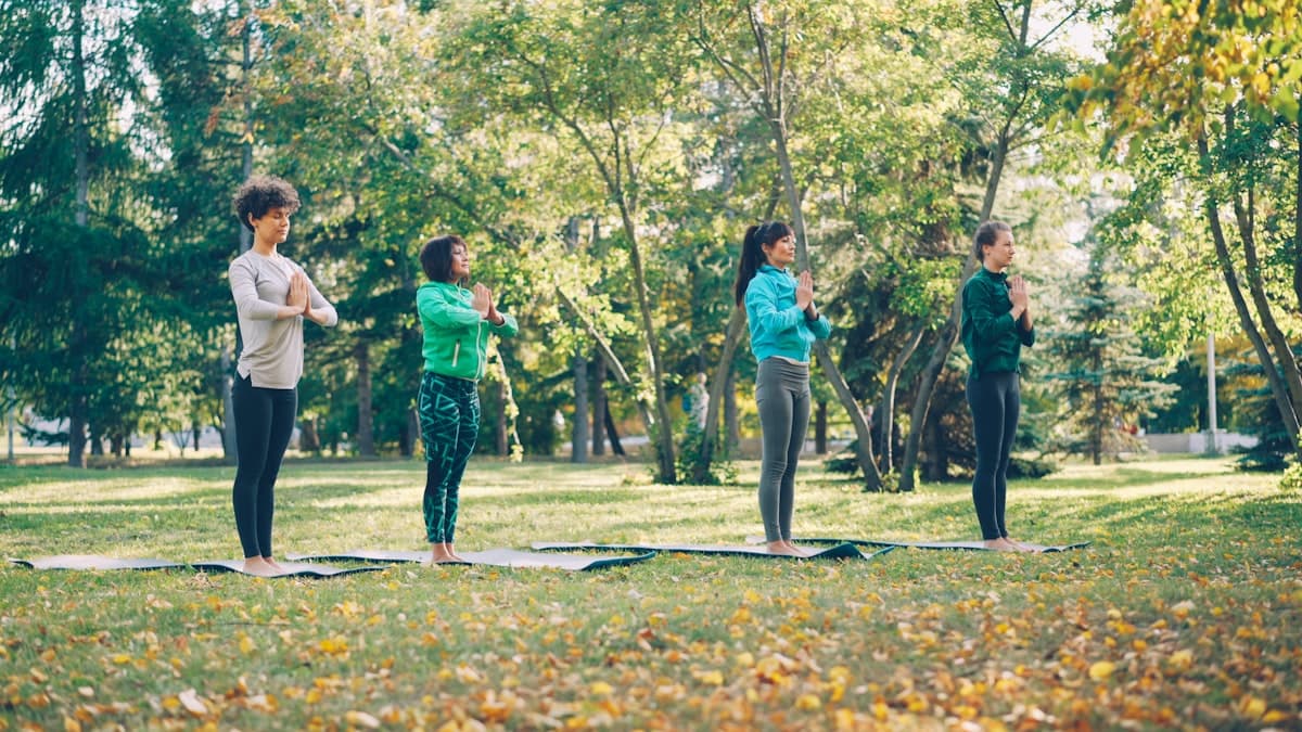 Yoga class outdoor activewear
